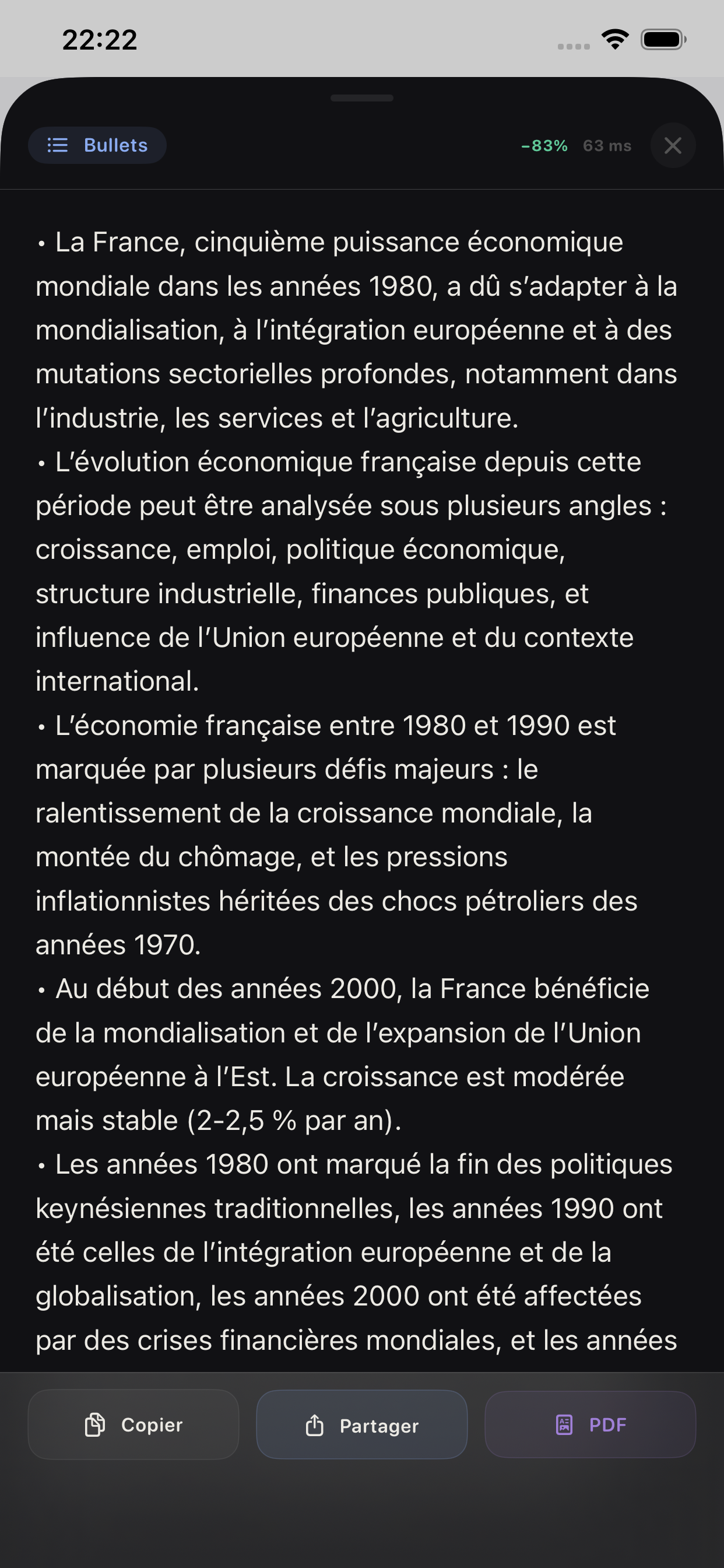 Résumé bullet points